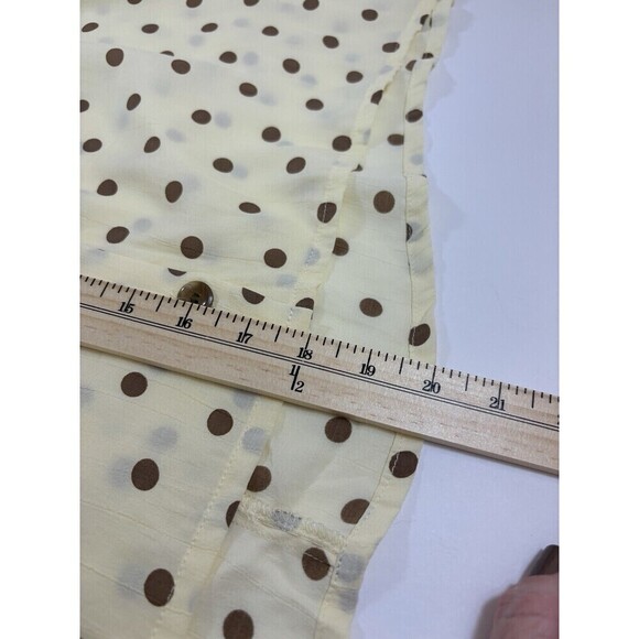 Faithfull the Brand Vanelli Mini Dress Sylve Dot Print Lemon 8 Cream Brown Dot - Picture 9 of 16